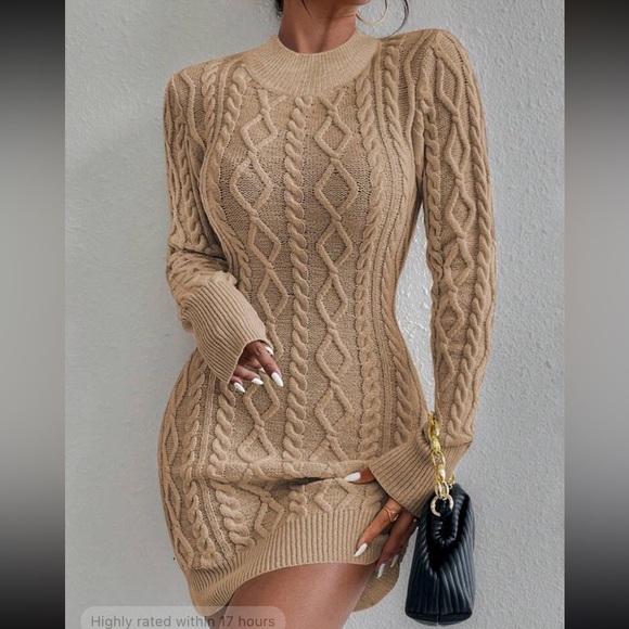 Luxe Chunky Knit Open Back Sweater Dress - Picture 14 of 14